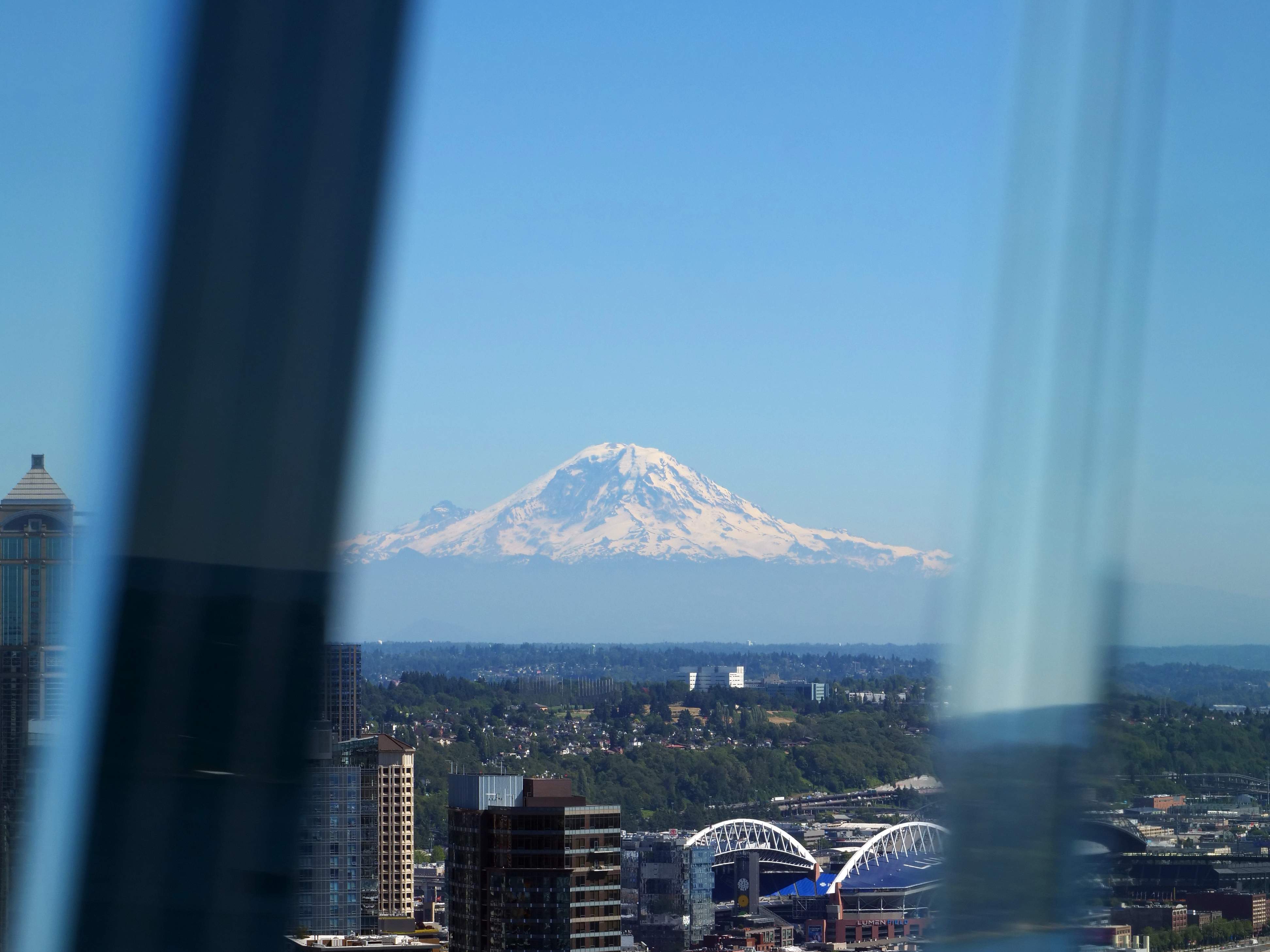 Mount Rainier from Seattle skyline